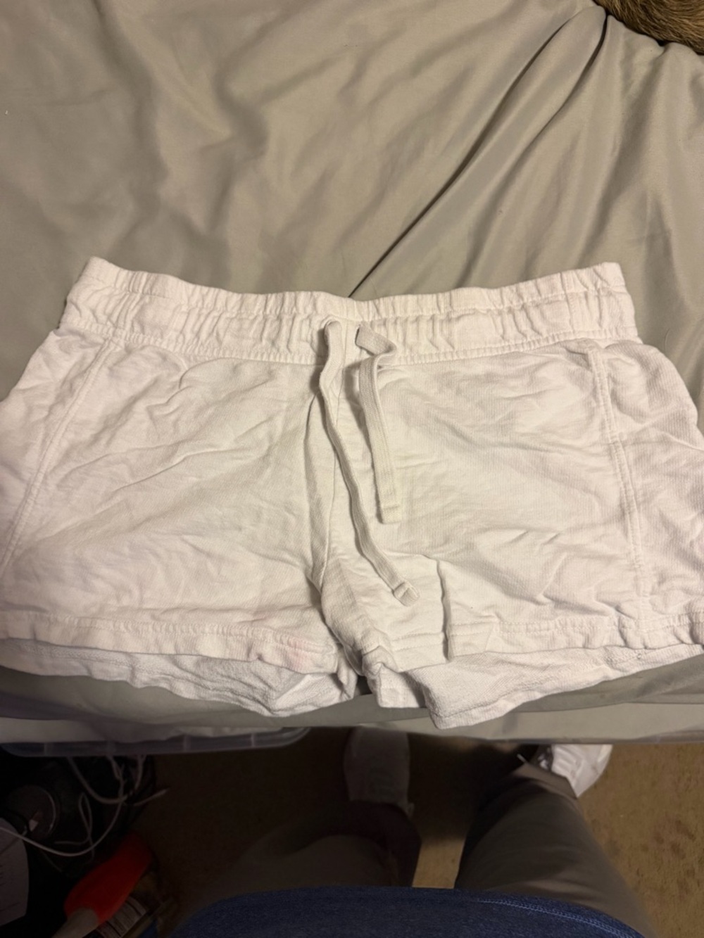 Comfort Colors White Cotton Drawstring Lounge Shorts